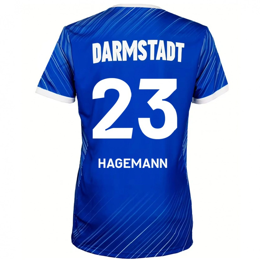 Danxen Kinderen Emil Hagemann #23 Blauw Wit Thuisshirt Thuistenue 2024/25 T-Shirt