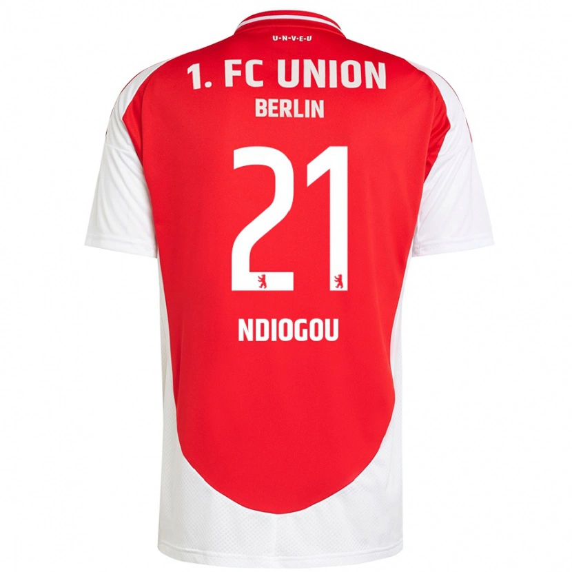 Danxen Kinderen Pape-Omar Ndiogou #21 Rood Wit Thuisshirt Thuistenue 2024/25 T-Shirt