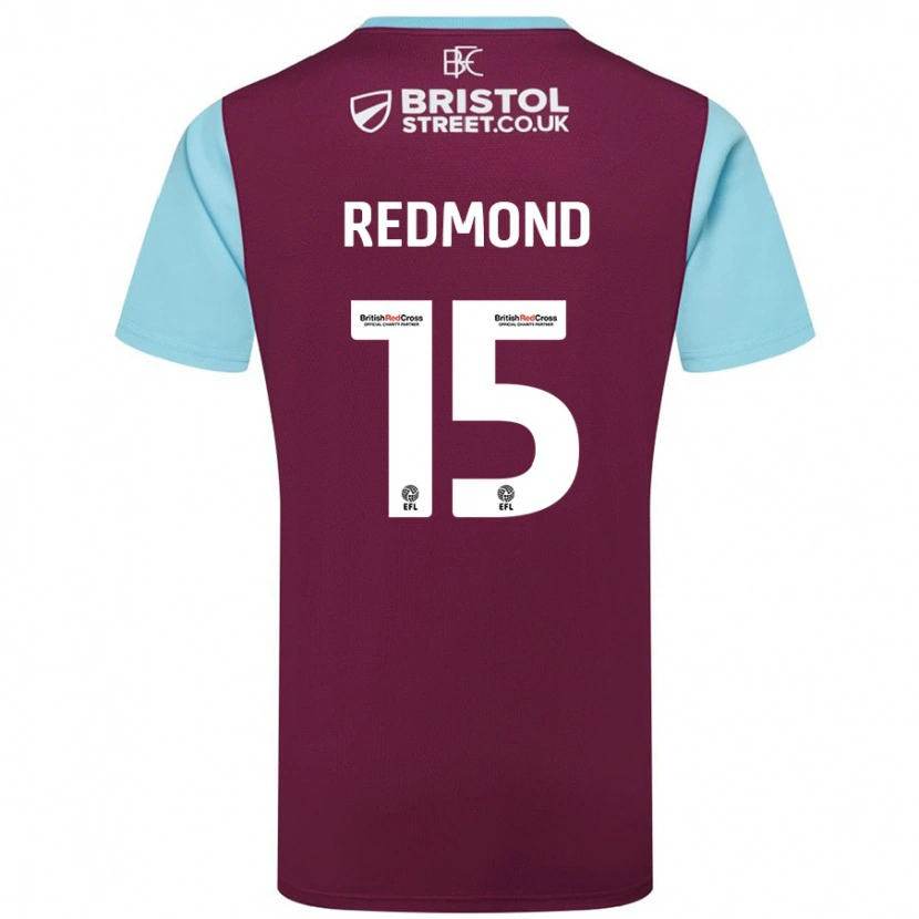 Danxen Kinderen Nathan Redmond #15 Bordeauxrood Hemelsblauw Thuisshirt Thuistenue 2024/25 T-Shirt