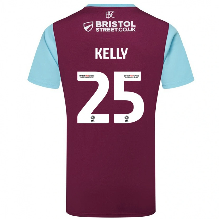 Danxen Kinderen Aimee Kelly #25 Bordeauxrood Hemelsblauw Thuisshirt Thuistenue 2024/25 T-Shirt