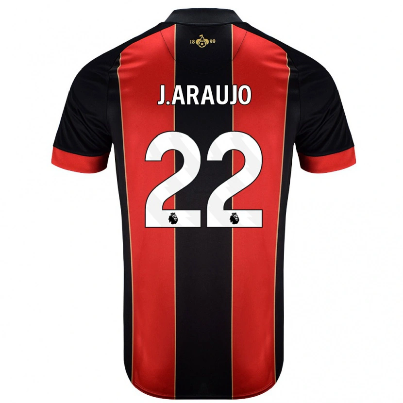 Danxen Kinderen Julián Araujo #28 Rood Zwart Thuisshirt Thuistenue 2024/25 T-Shirt