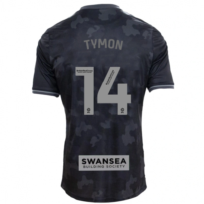Danxen Kinderen Josh Tymon #14 Zwart Uitshirt Uittenue 2024/25 T-Shirt