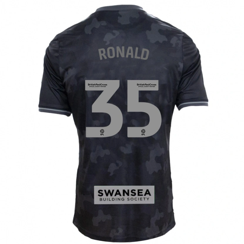 Danxen Kinderen Ronald #35 Zwart Uitshirt Uittenue 2024/25 T-Shirt