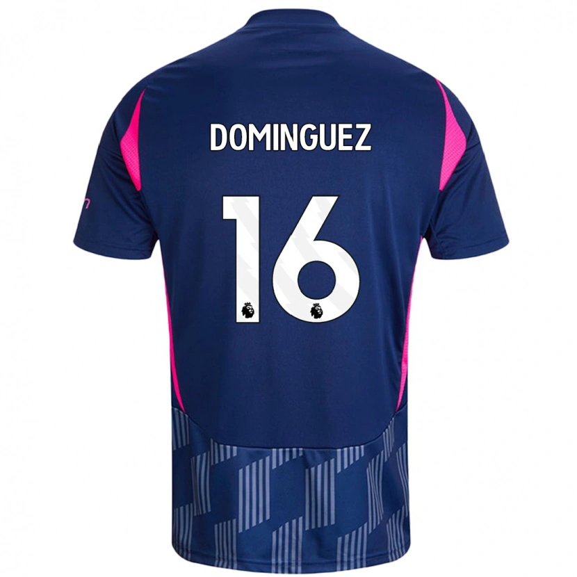 Danxen Kinderen Nicolás Domínguez #16 Koningsblauw Roze Uitshirt Uittenue 2024/25 T-Shirt