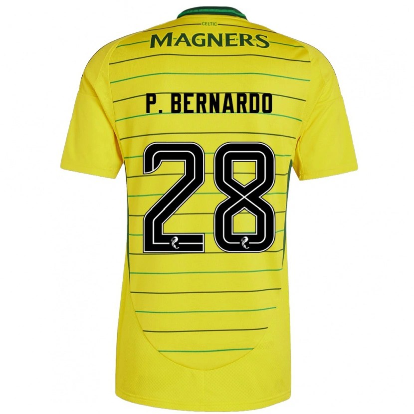 Danxen Kinderen Paulo Bernardo #28 Geel Uitshirt Uittenue 2024/25 T-Shirt