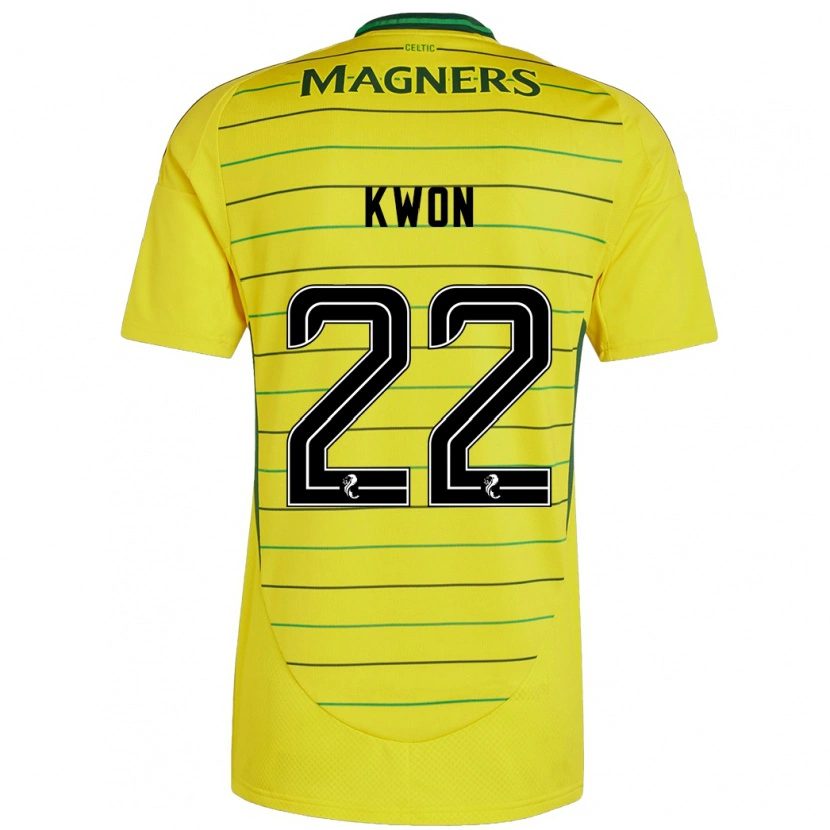 Danxen Kinderen Hyeok-Kyu Kwon #22 Geel Uitshirt Uittenue 2024/25 T-Shirt