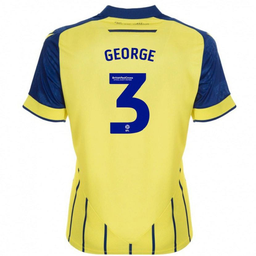 Danxen Kinderen Hannah George #3 Geel Blauw Uitshirt Uittenue 2024/25 T-Shirt