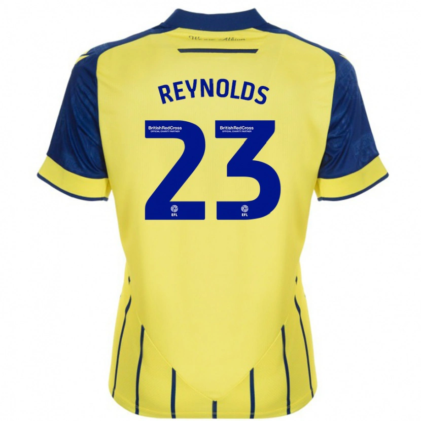 Danxen Kinderen Taylor Reynolds #23 Geel Blauw Uitshirt Uittenue 2024/25 T-Shirt