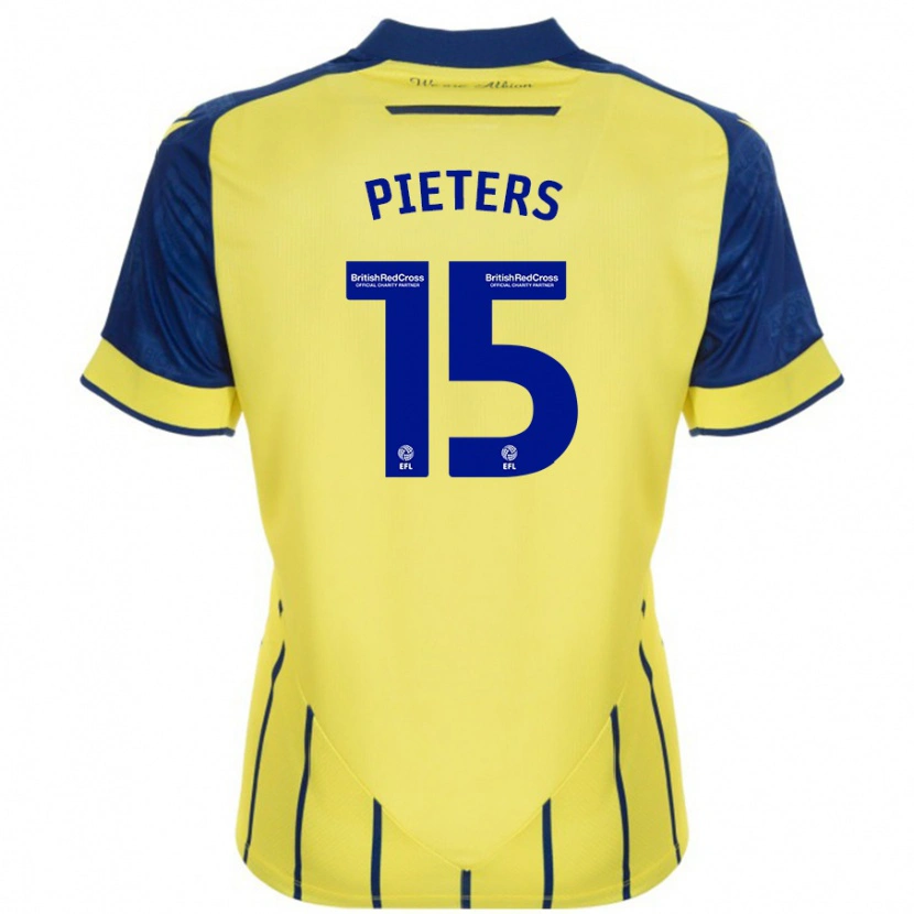 Danxen Kinderen Erik Pieters #15 Geel Blauw Uitshirt Uittenue 2024/25 T-Shirt