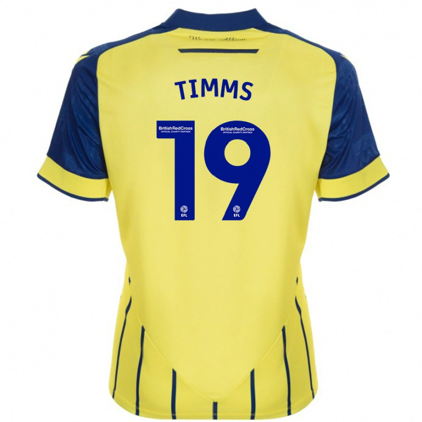 Danxen Kinderen Maria Timms #19 Geel Blauw Uitshirt Uittenue 2024/25 T-Shirt