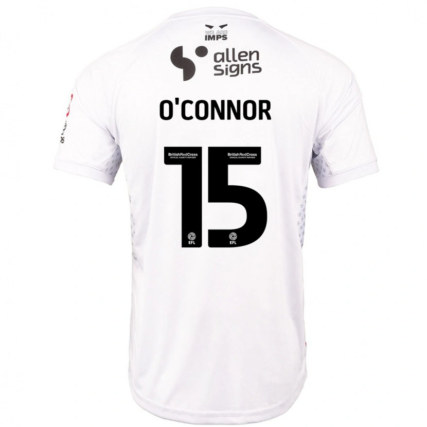 Danxen Kinderen Paudie O'connor #15 Rood Wit Uitshirt Uittenue 2024/25 T-Shirt