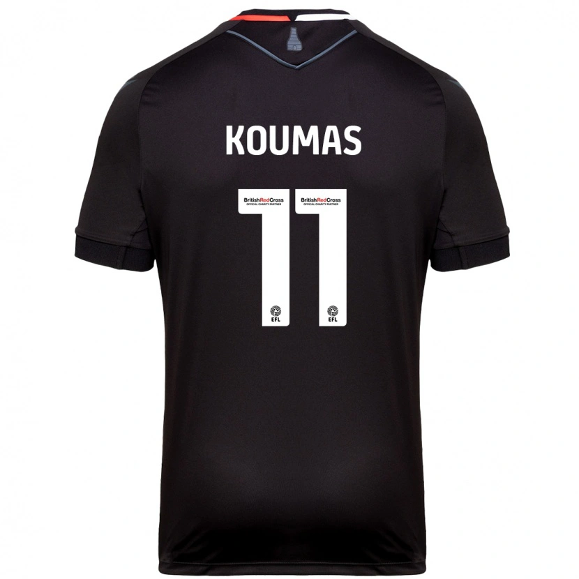 Danxen Kinderen Lewis Koumas #11 Zwart Uitshirt Uittenue 2024/25 T-Shirt
