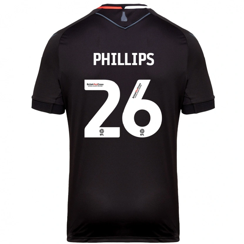 Danxen Kinderen Ashley Phillips #26 Zwart Uitshirt Uittenue 2024/25 T-Shirt