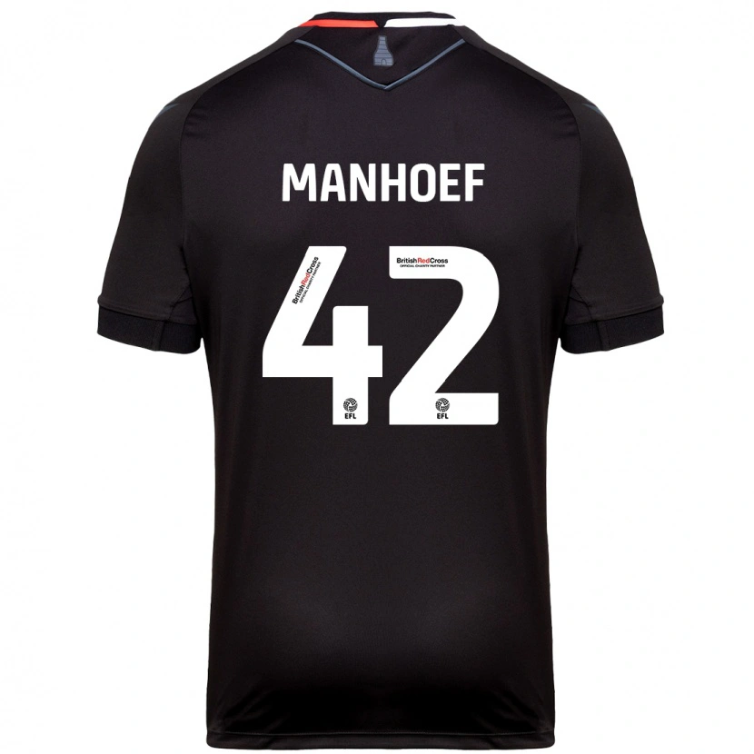 Danxen Kinderen Million Manhoef #42 Zwart Uitshirt Uittenue 2024/25 T-Shirt