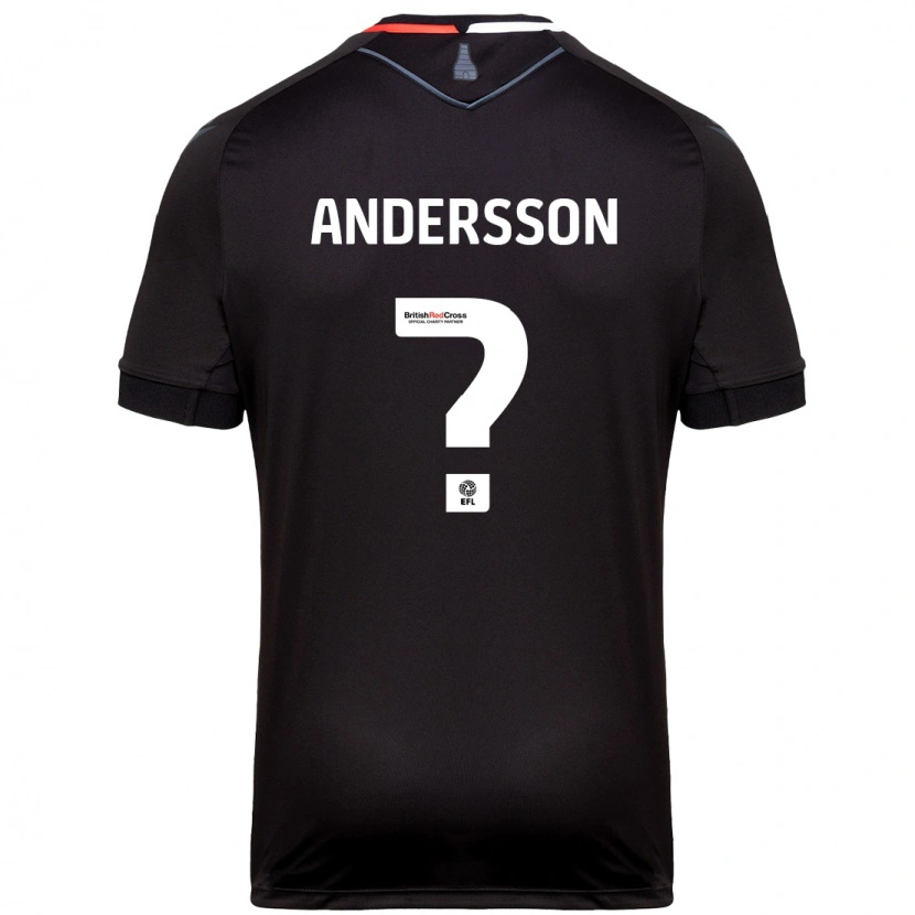 Danxen Kinderen Edwin Andersson #0 Zwart Uitshirt Uittenue 2024/25 T-Shirt