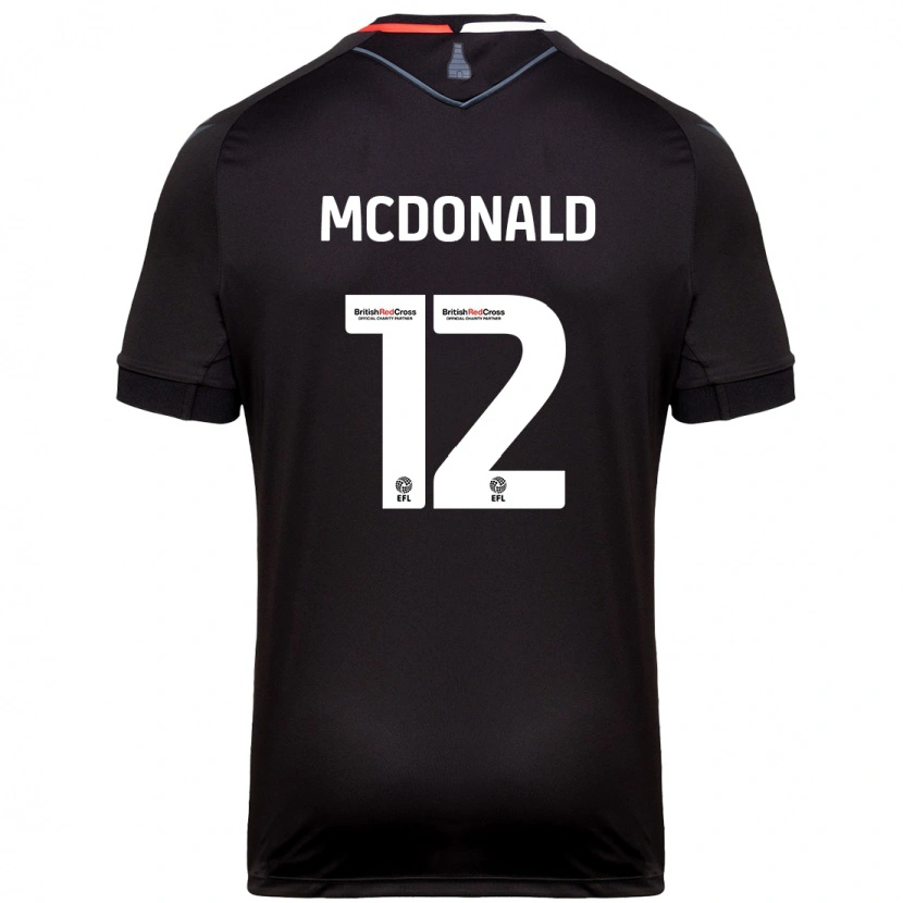 Danxen Kinderen Kayleigh Mcdonald #12 Zwart Uitshirt Uittenue 2024/25 T-Shirt