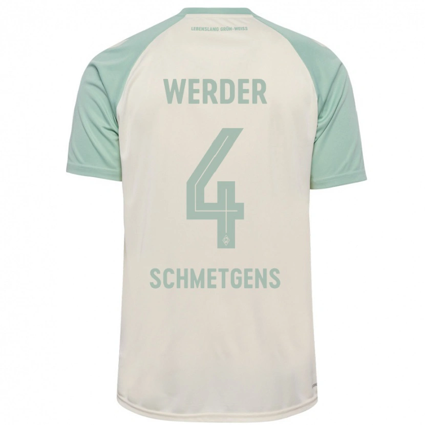 Danxen Kinderen Mick Schmetgens #4 Off-White Lichtgroen Uitshirt Uittenue 2024/25 T-Shirt