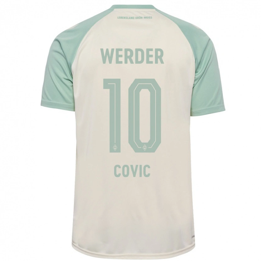 Danxen Kinderen Patrice Covic #10 Off-White Lichtgroen Uitshirt Uittenue 2024/25 T-Shirt