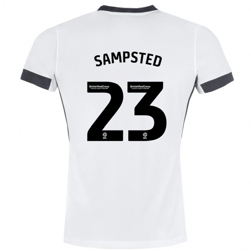 Danxen Kinderen Alfons Sampsted #23 Wit Zwart Uitshirt Uittenue 2024/25 T-Shirt