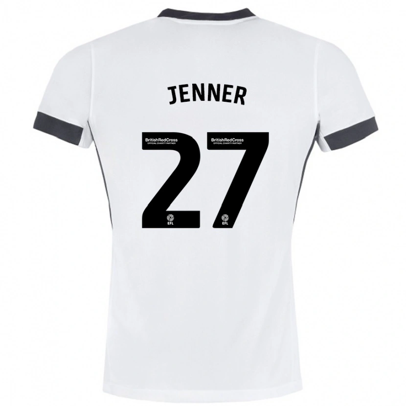 Danxen Kinderen Abbi Jenner #27 Wit Zwart Uitshirt Uittenue 2024/25 T-Shirt