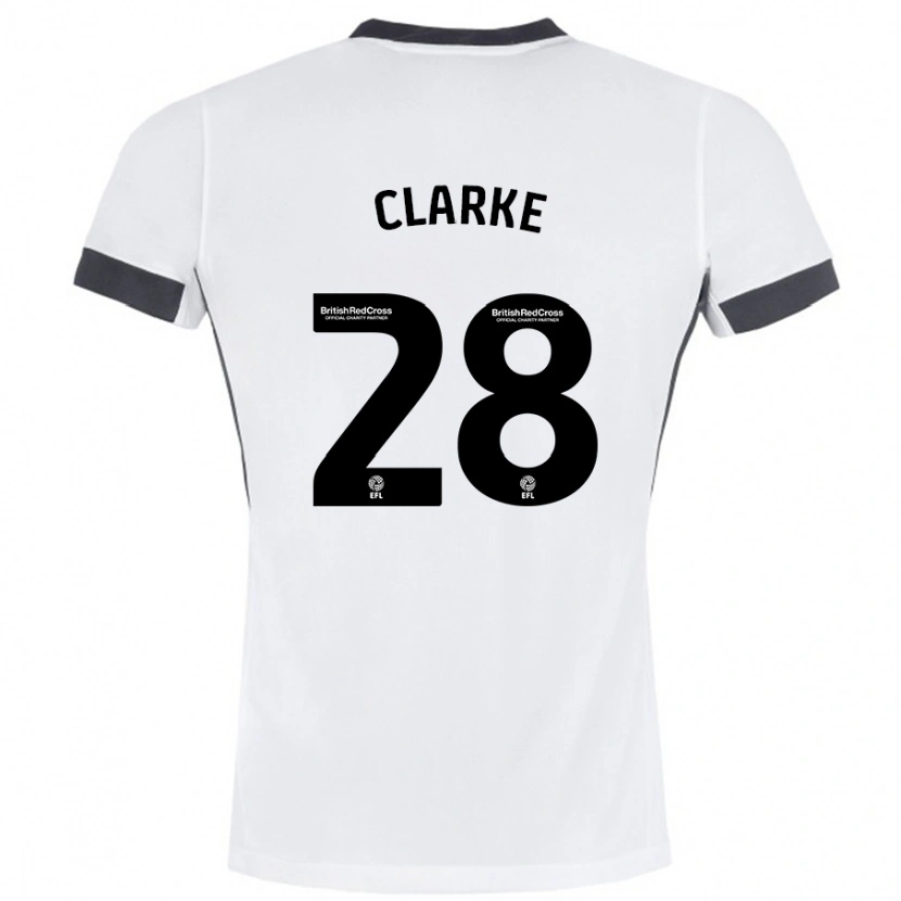 Danxen Kinderen Charlotte Clarke #28 Wit Zwart Uitshirt Uittenue 2024/25 T-Shirt