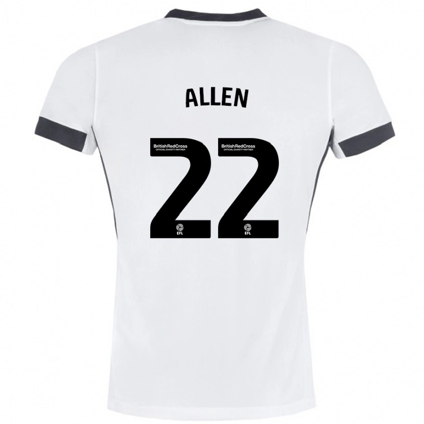 Danxen Kinderen Remi Allen #22 Wit Zwart Uitshirt Uittenue 2024/25 T-Shirt