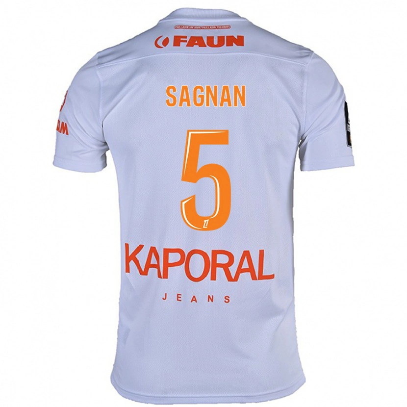 Danxen Kinderen Modibo Sagnan #5 Wit Uitshirt Uittenue 2024/25 T-Shirt