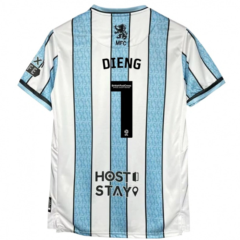 Danxen Kinderen Seny Dieng #1 Witblauw Uitshirt Uittenue 2024/25 T-Shirt