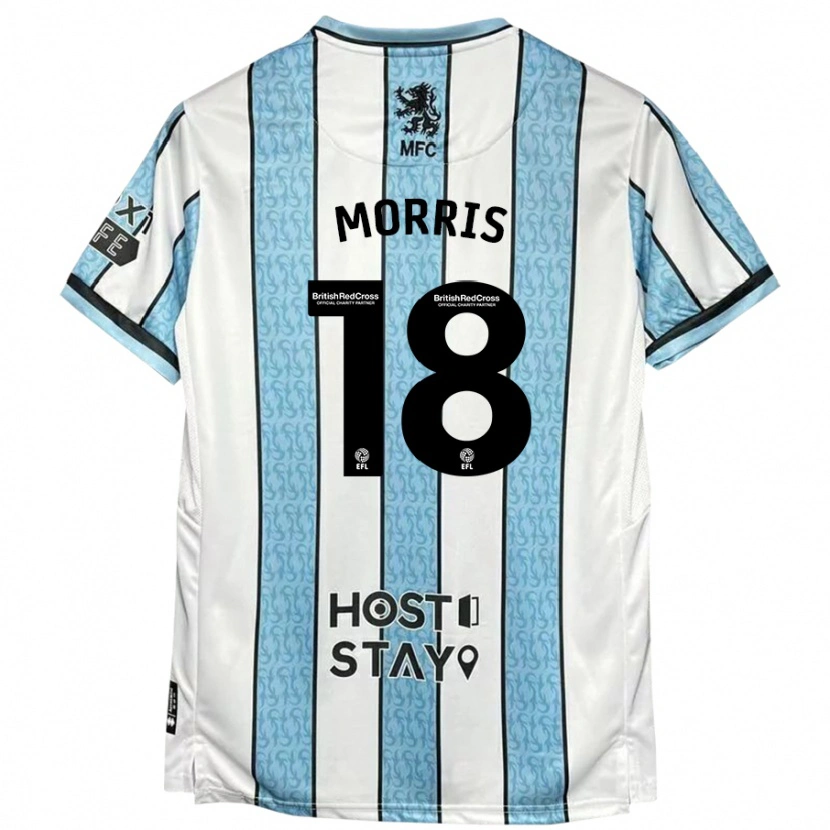 Danxen Kinderen Aidan Morris #18 Witblauw Uitshirt Uittenue 2024/25 T-Shirt