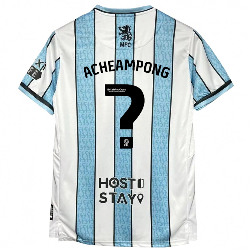 Danxen Kinderen Prince Acheampong #0 Witblauw Uitshirt Uittenue 2024/25 T-Shirt