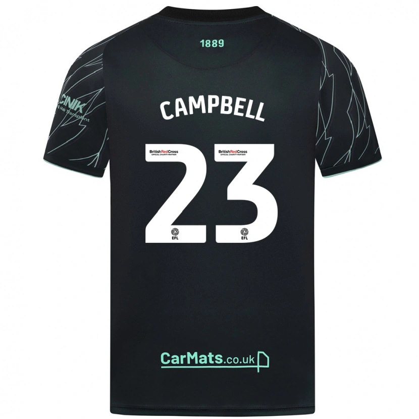 Danxen Kinderen Tyrese Campbell #23 Zwart Groen Uitshirt Uittenue 2024/25 T-Shirt