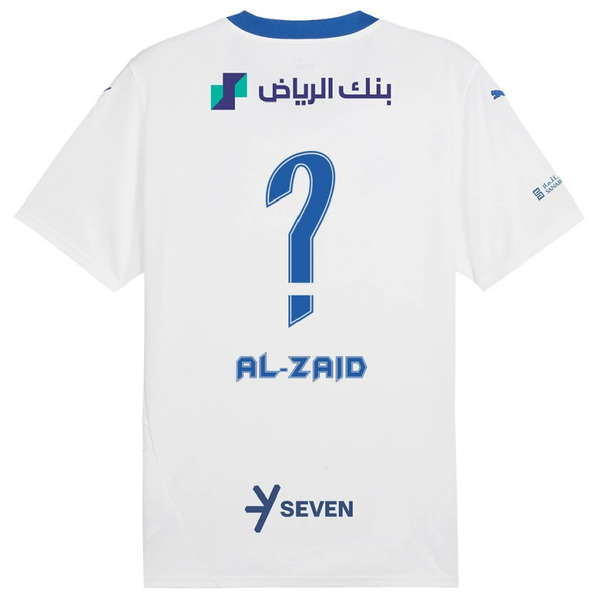 Danxen Kinderen Suhayb Al-Zaid #0 Wit Blauw Uitshirt Uittenue 2024/25 T-Shirt