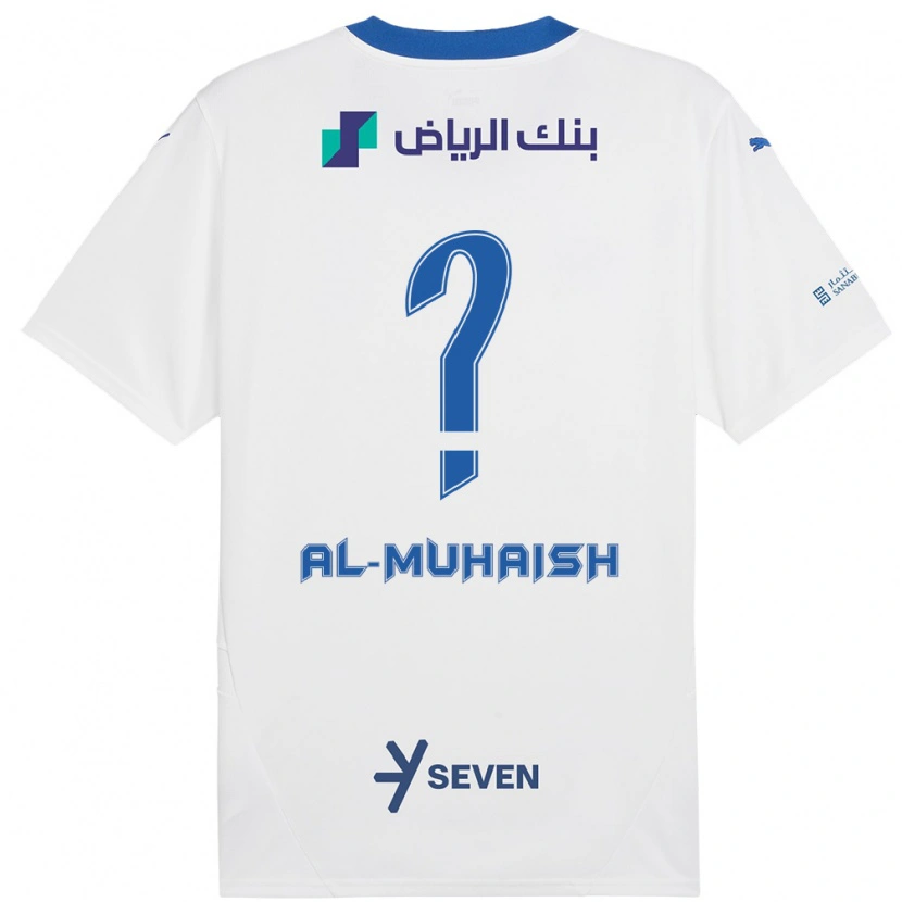 Danxen Kinderen Mohammed Al-Muhaish #0 Wit Blauw Uitshirt Uittenue 2024/25 T-Shirt