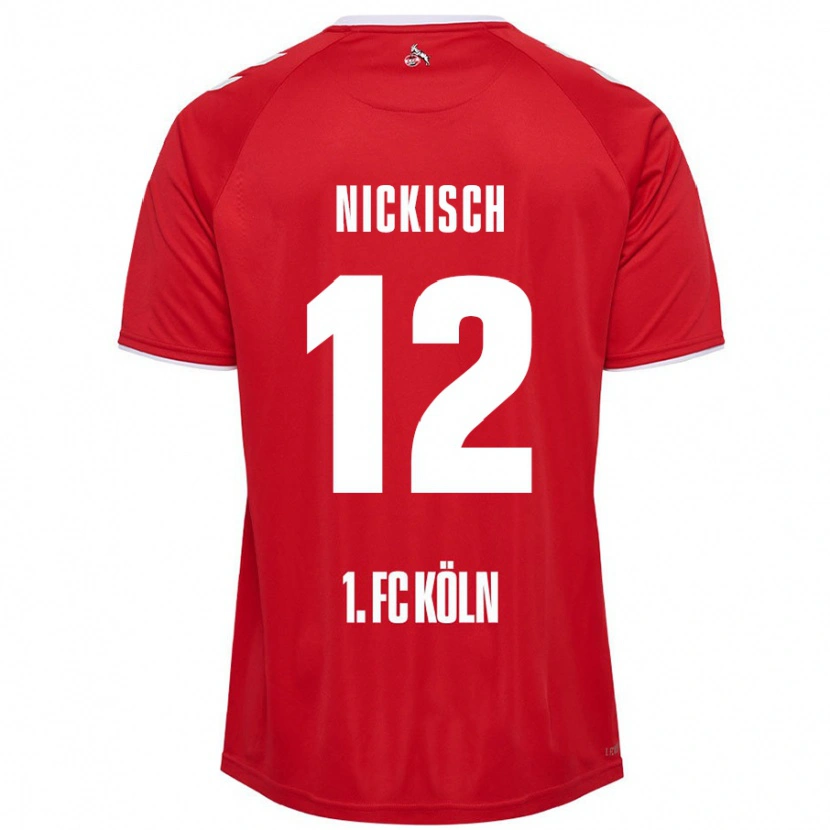 Danxen Kinderen Jonas Nickisch #12 Rood Wit Uitshirt Uittenue 2024/25 T-Shirt