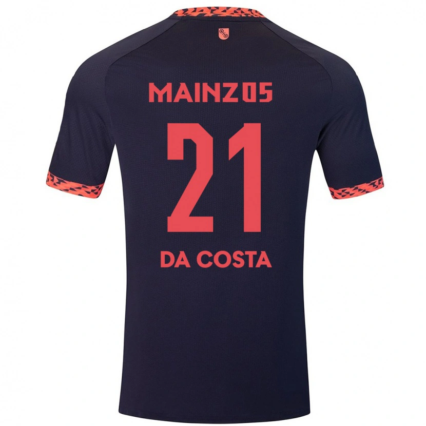 Danxen Kinderen Danny Da Costa #21 Blauw Koraalrood Uitshirt Uittenue 2024/25 T-Shirt