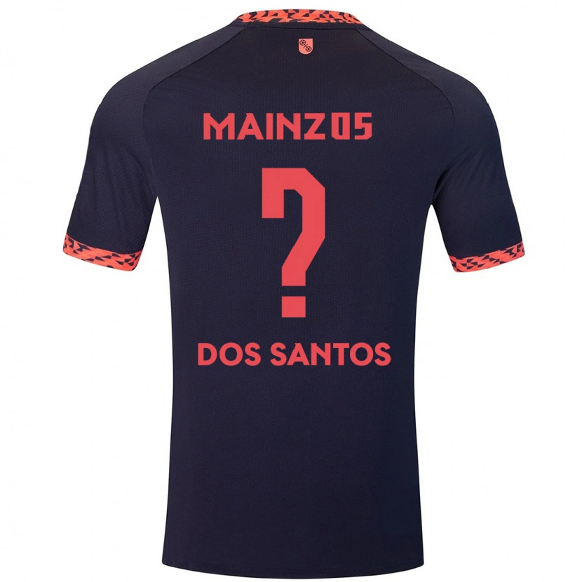 Danxen Kinderen Alexandre Tavares Dos Santos #0 Blauw Koraalrood Uitshirt Uittenue 2024/25 T-Shirt