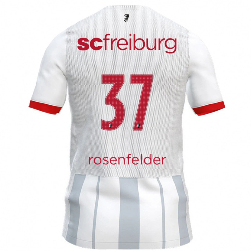 Danxen Kinderen Max Rosenfelder #37 Wit Grijs Uitshirt Uittenue 2024/25 T-Shirt