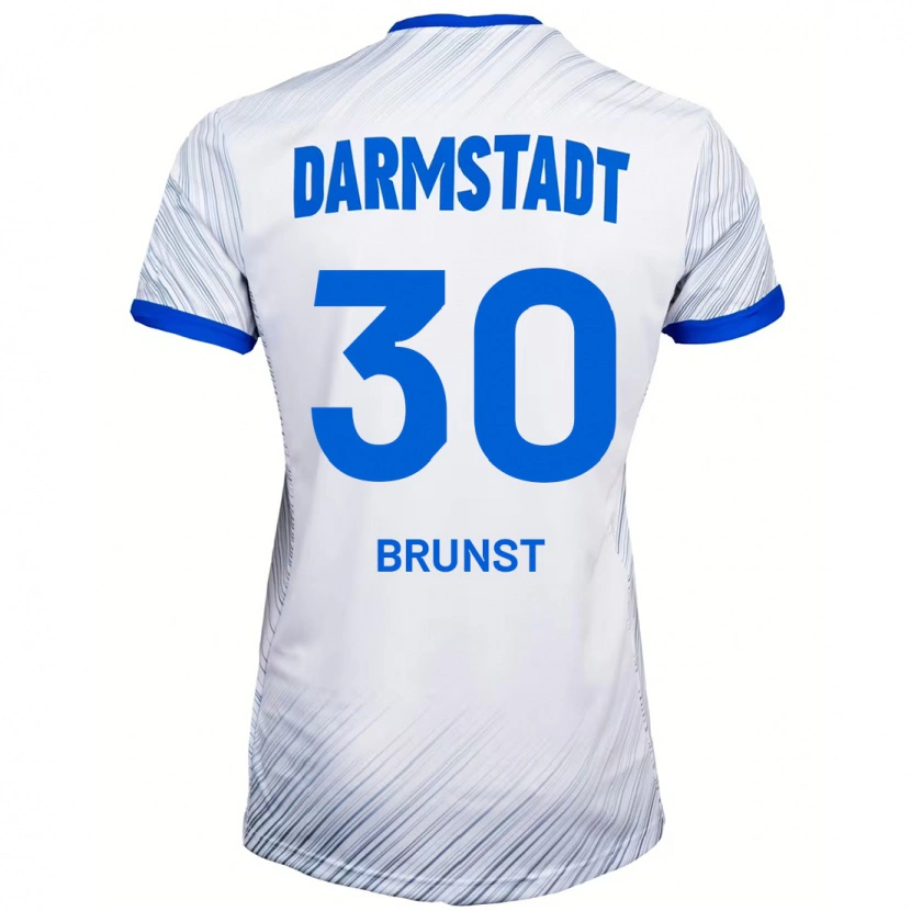 Danxen Kinderen Alexander Brunst #30 Wit Blauw Uitshirt Uittenue 2024/25 T-Shirt