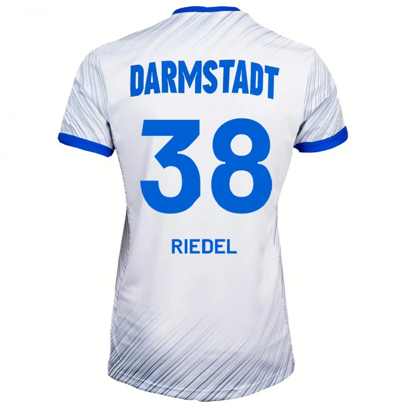 Danxen Kinderen Clemens Riedel #38 Wit Blauw Uitshirt Uittenue 2024/25 T-Shirt