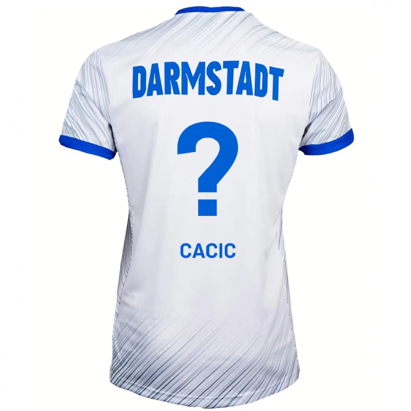 Danxen Kinderen Antonio Cacic #0 Wit Blauw Uitshirt Uittenue 2024/25 T-Shirt