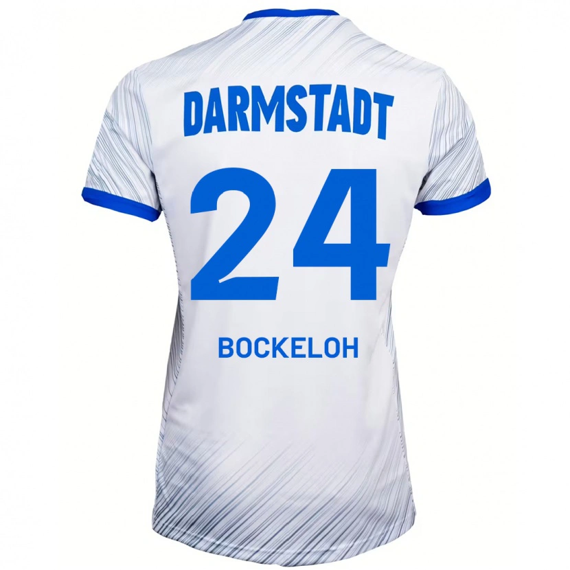 Danxen Kinderen Leonhard Bockeloh #24 Wit Blauw Uitshirt Uittenue 2024/25 T-Shirt