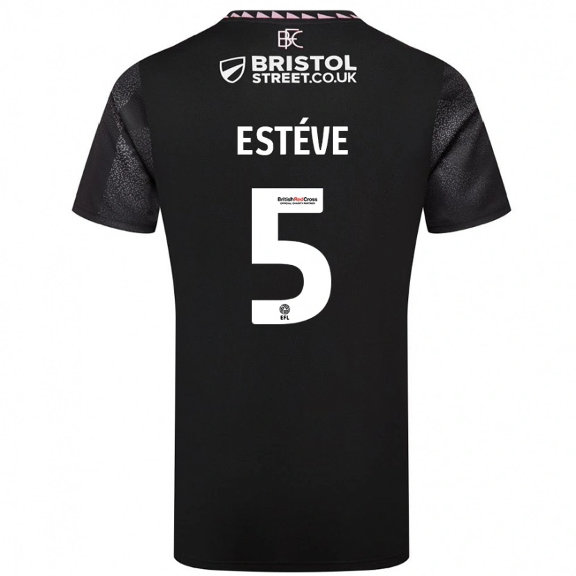Danxen Kinderen Maxime Estève #5 Zwart Uitshirt Uittenue 2024/25 T-Shirt
