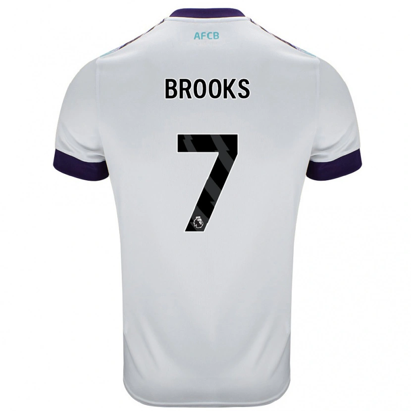 Danxen Kinderen David Brooks #7 Wit Groen Paars Uitshirt Uittenue 2024/25 T-Shirt