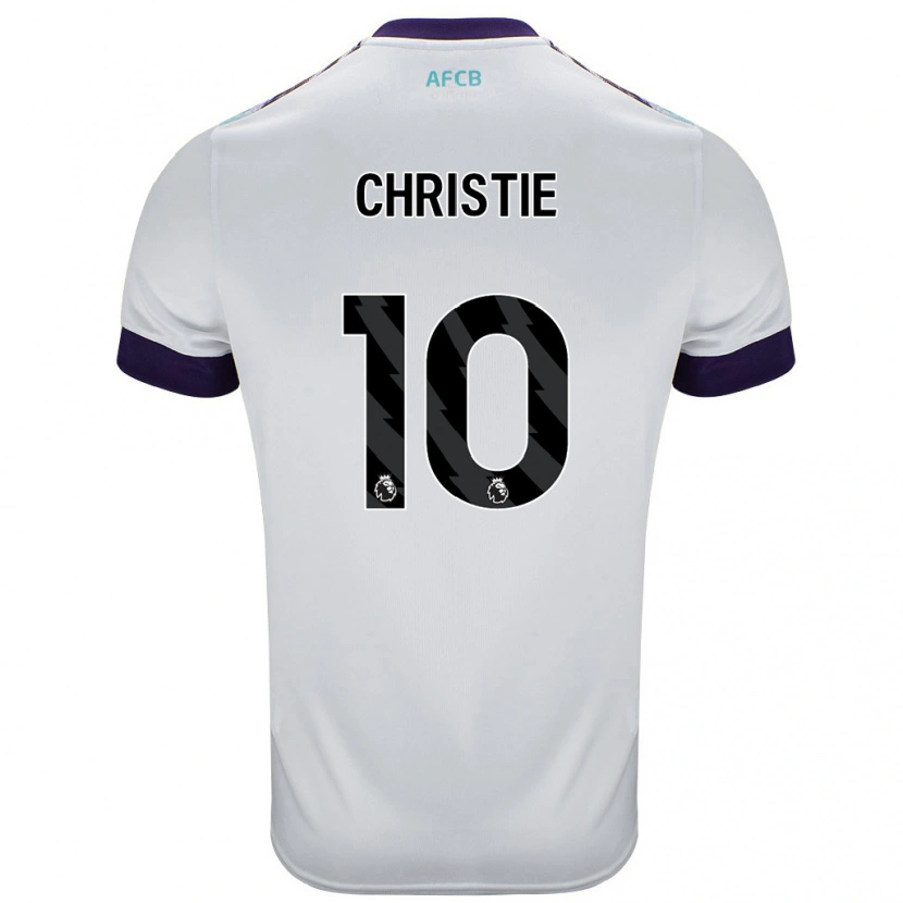 Danxen Kinderen Ryan Christie #10 Wit Groen Paars Uitshirt Uittenue 2024/25 T-Shirt