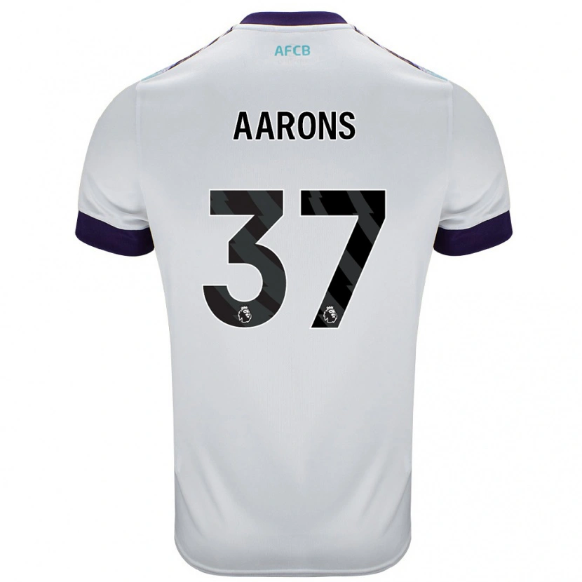 Danxen Kinderen Max Aarons #37 Wit Groen Paars Uitshirt Uittenue 2024/25 T-Shirt