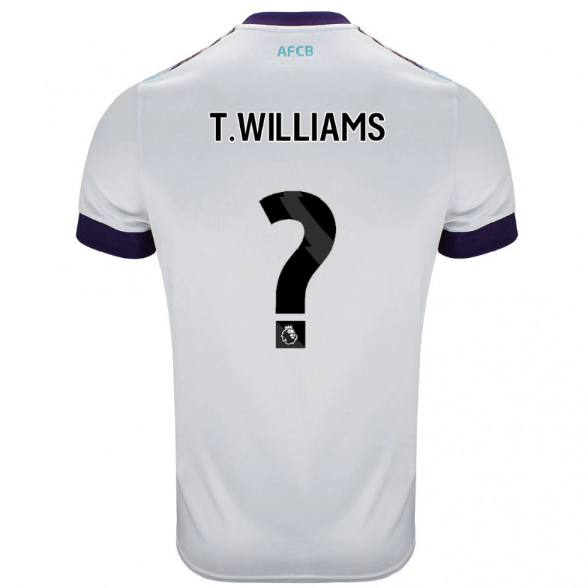 Danxen Kinderen Toure Williams #0 Wit Groen Paars Uitshirt Uittenue 2024/25 T-Shirt
