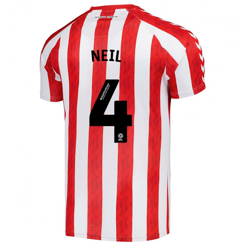 Danxen Heren Dan Neil #4 Rood Wit Thuisshirt Thuistenue 2024/25 T-Shirt