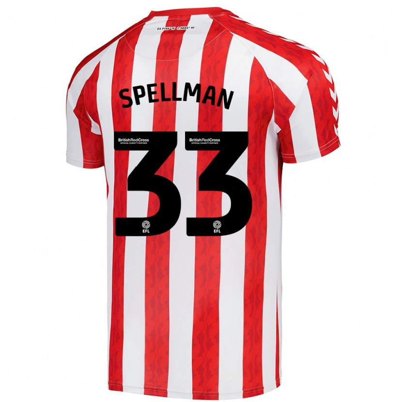 Danxen Heren Michael Spellman #33 Rood Wit Thuisshirt Thuistenue 2024/25 T-Shirt