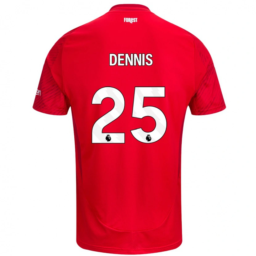 Danxen Heren Emmanuel Dennis #25 Rood Wit Thuisshirt Thuistenue 2024/25 T-Shirt