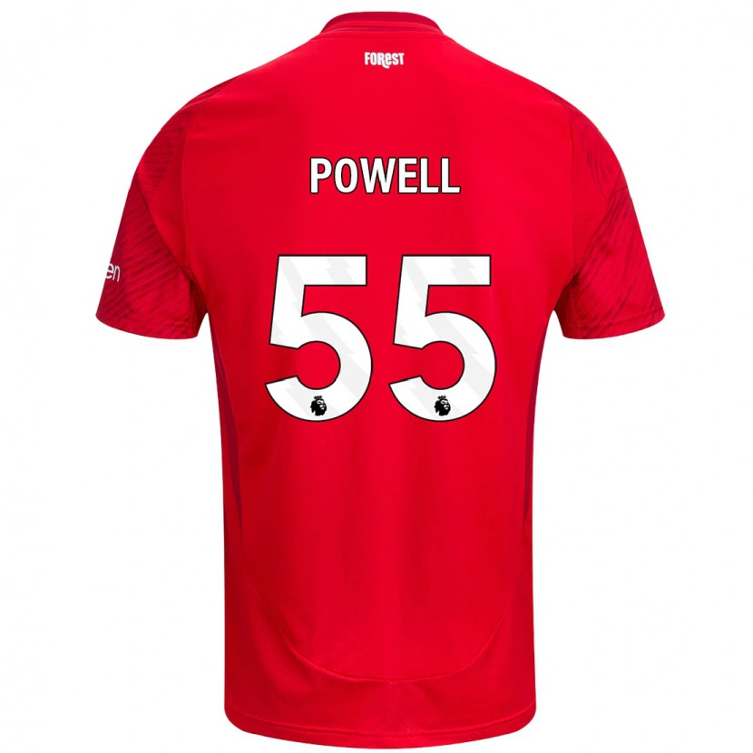 Danxen Heren Josh Powell #55 Rood Wit Thuisshirt Thuistenue 2024/25 T-Shirt